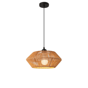 Handgeweven Rotan Hanglamp – Trommelvorm
