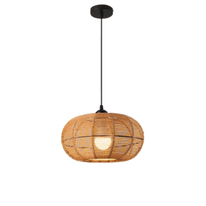 Handgeweven Rotan Hanglamp – Ovaal Design